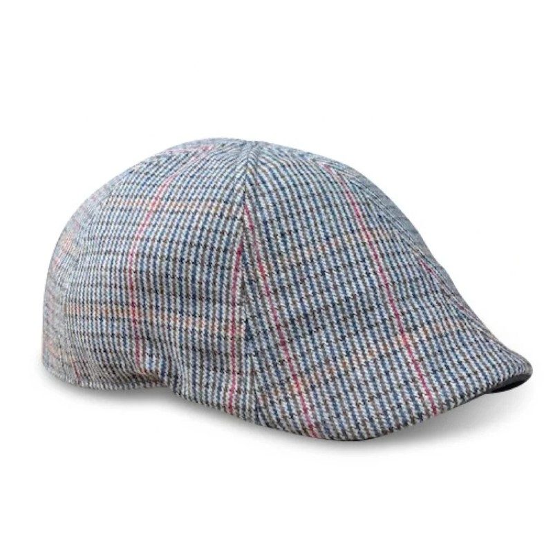 The Homage - Grey & Navy Houndstooth scally cap