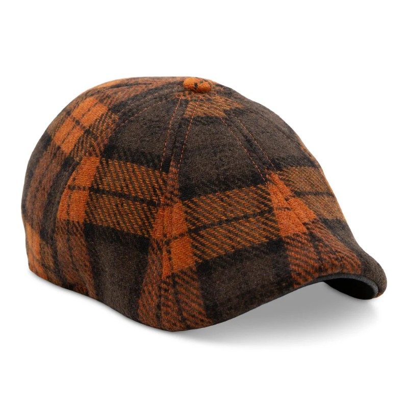 The Jack-O’-Rose - Orange Plaid scally cap