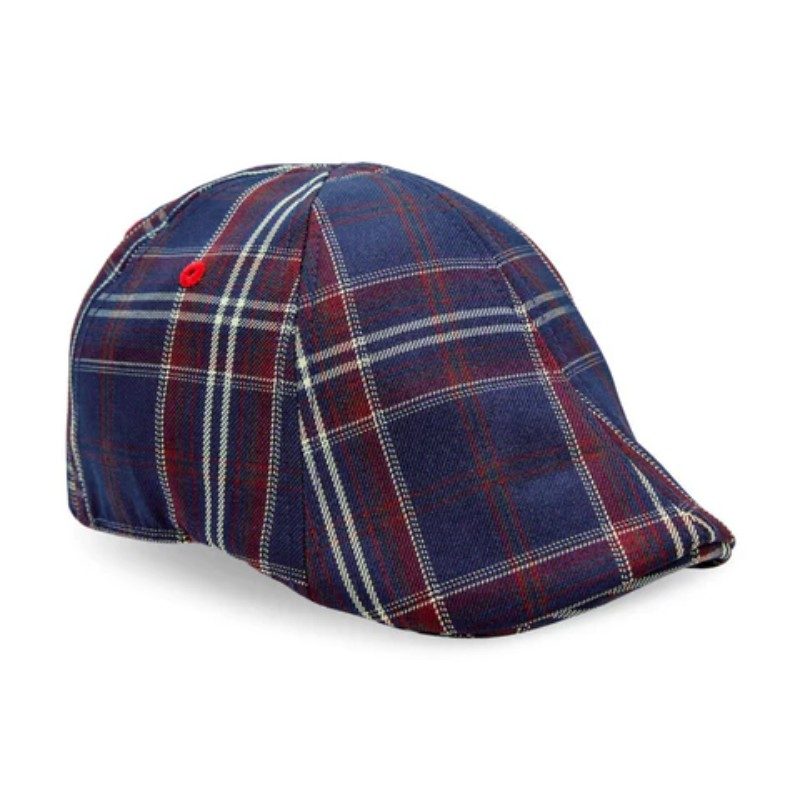 The Brave - Navy Plaid scally cap