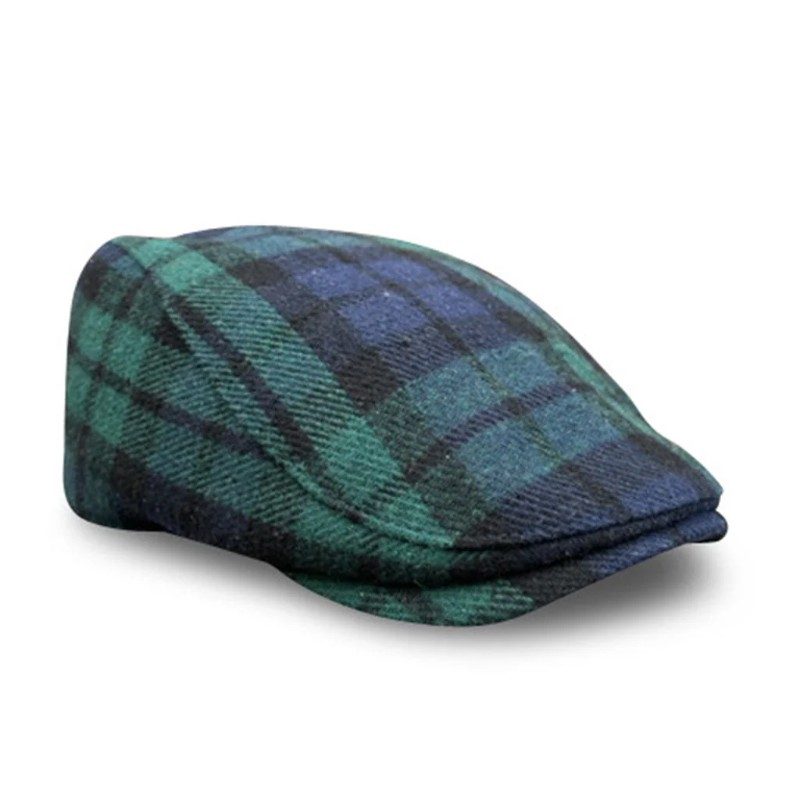 The Contender Black Watch - Clover & Navy scally cap