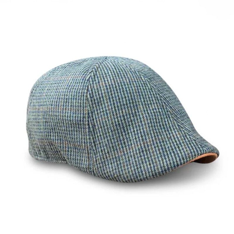 The Homage - Clover & Navy Houndstooth scally cap