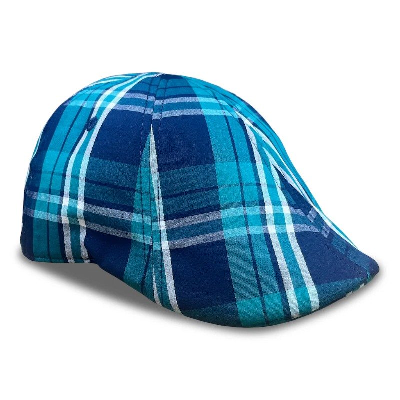 The Sweetwater Plaid Trainer - Tealwater — Boston Scally — scally cap