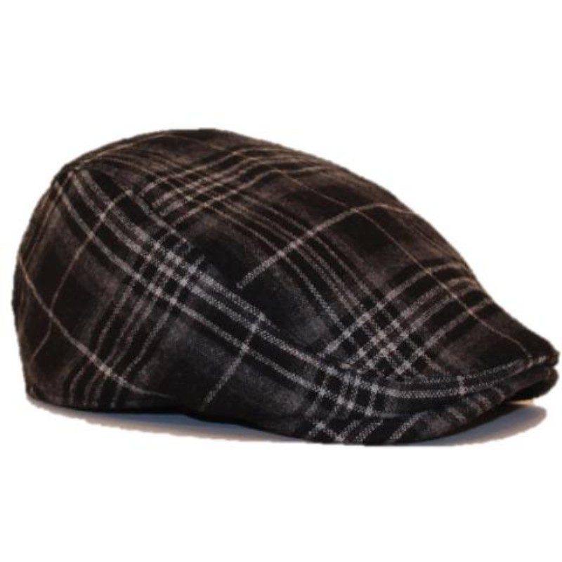 The Contender - Black & Smoke Plaid — Boston Scally — scally cap