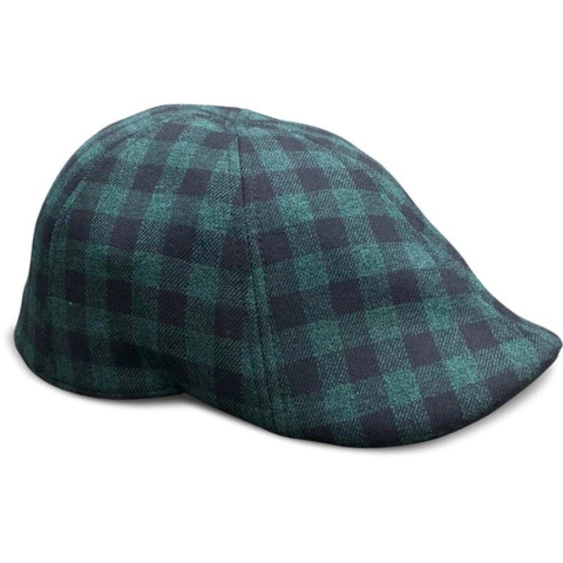 The Brogue - Forest Green & Black Plaid — Boston Scally — scally cap