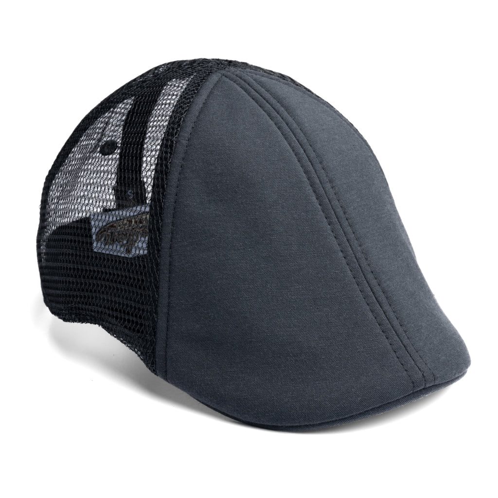 The Mesh Trucker - Black with Black scally cap