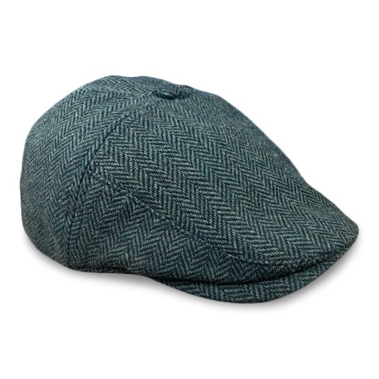 The Original 5-Panel - Dark Olive Green Herringbone scally cap